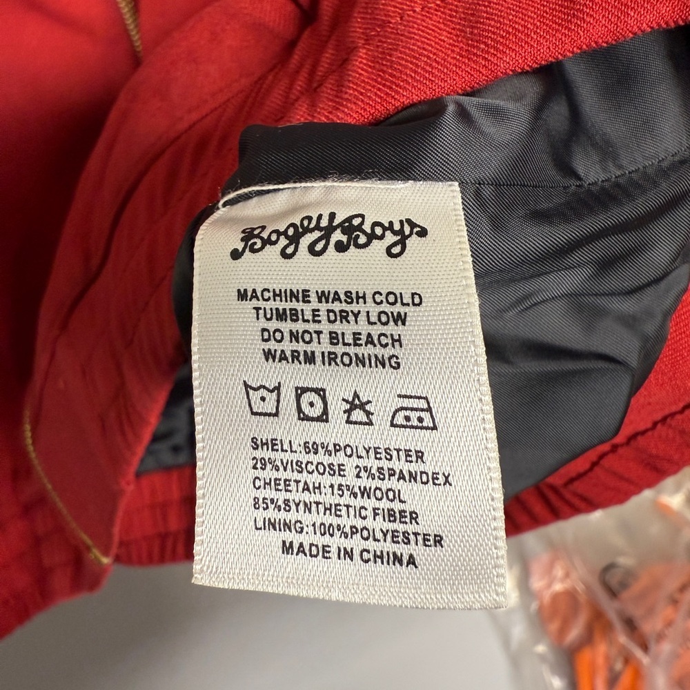 Bogey Boys mens Animal Spot  Cheetah Zip Jacket in Cheetah/Red Size Large - Picture 9 of 10